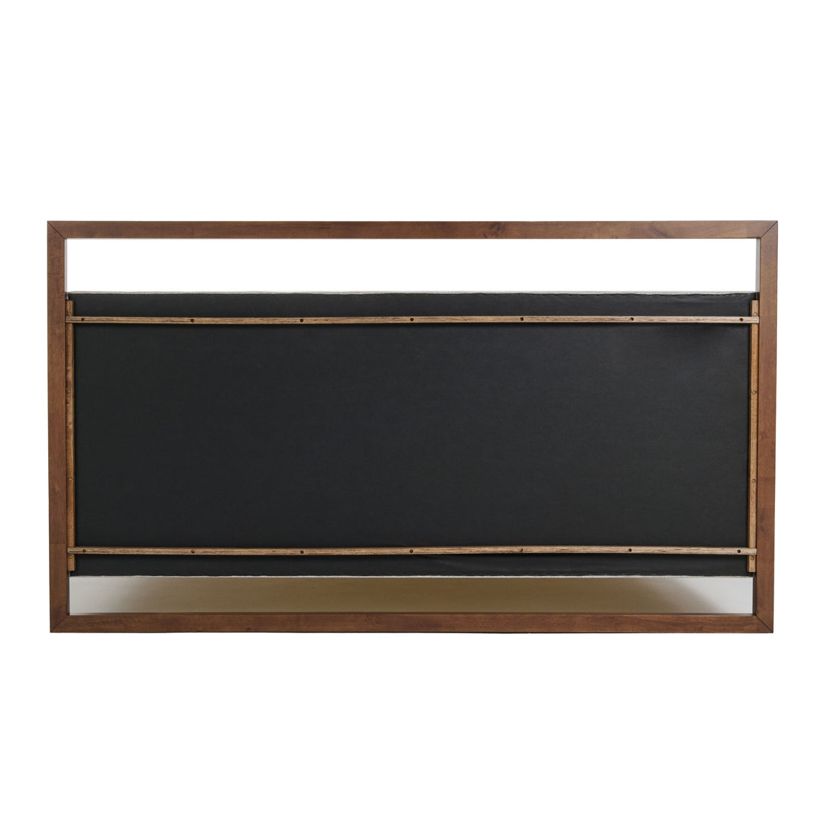 Falcor Grey Fabric and Walnut Platform Bed β Upholstered Headboard with Slatted Support