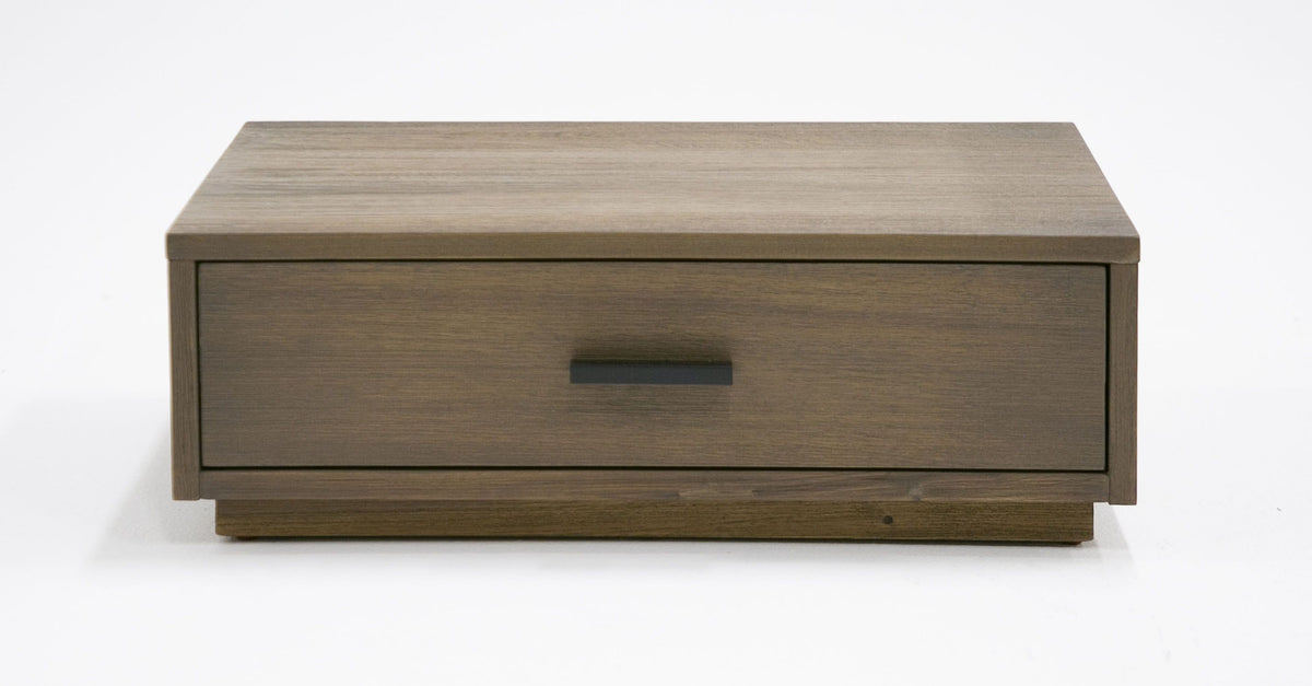 Fantasia Contemporary Walnut & Grey Bed with Two Nightstands