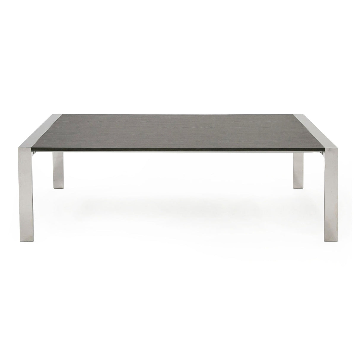Fauna Elm Grey and Stainless Steel Chrome Dining Table