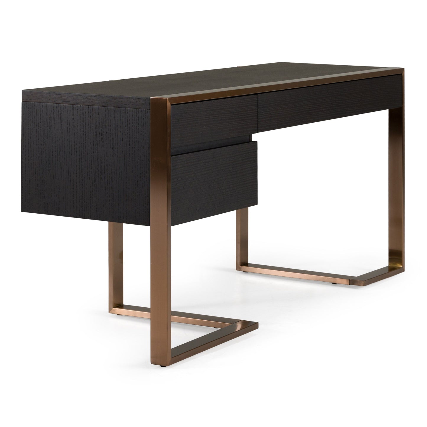 Modrest Fauna Modern Desk - Wenge Finish & Rosegold Accents - Stylish Office Furniture