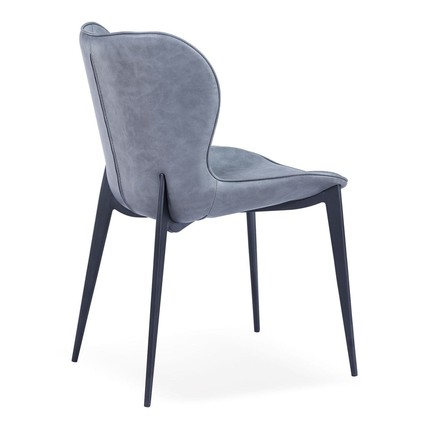Felicia Grey leatherette Black Metal Legs Dining Chair - Set of 2
