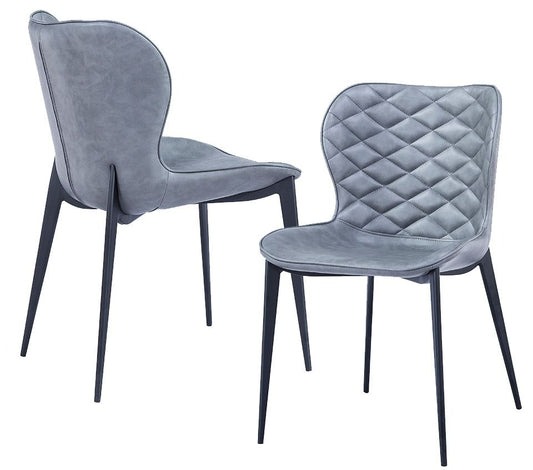 Modrest Felicia Modern Grey & Black Dining Chair (Set of 2) - Stylish Design Furniture