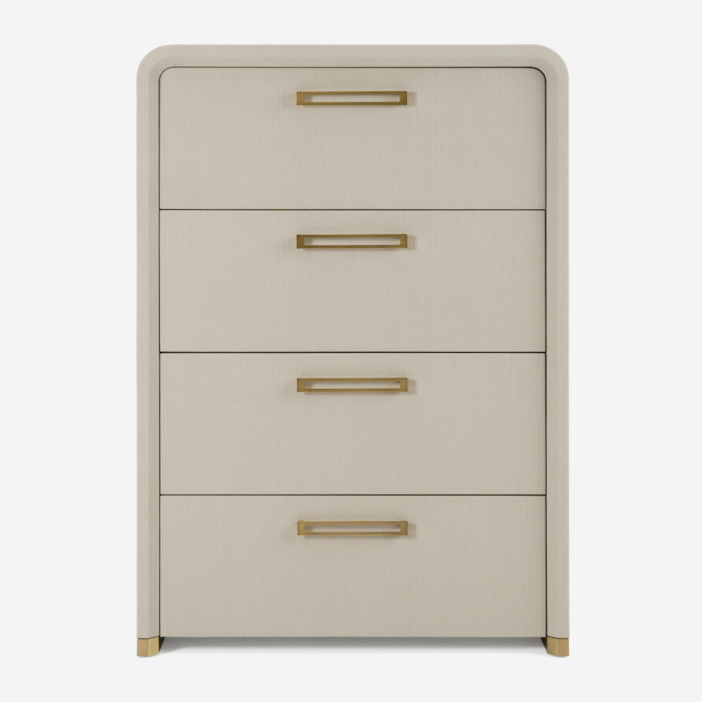 Modrest Florence Modern Beige Shagreen and Gold Chest - Elegant Storage Chest for Luxury Bedrooms and Living Rooms