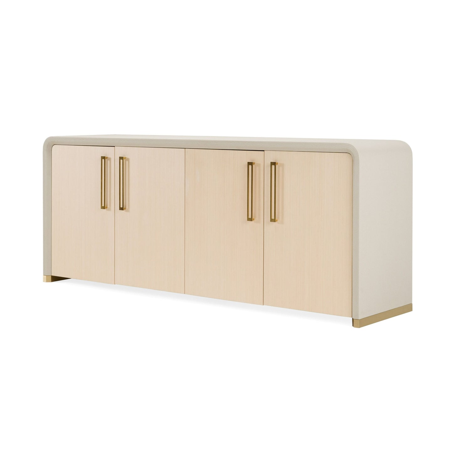 Modrest Florence Modern Beige Shagreen & Gold Buffet - Elegant Storage Cabinet