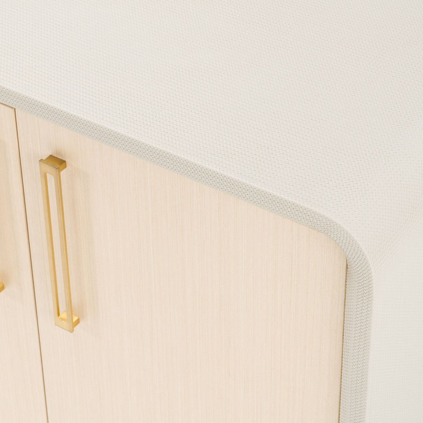 Modrest Florence Modern Beige Shagreen & Gold Buffet - Elegant Storage Cabinet