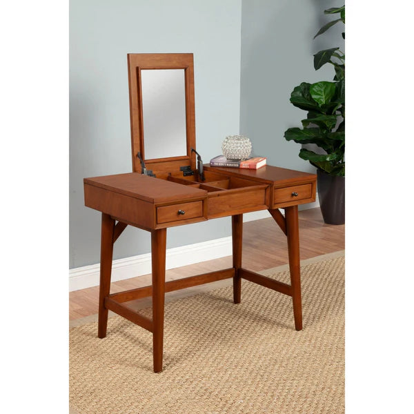 Flynn Acorn Bedroom Vanity β Elegant Design with a Rich Warm Acorn Finish for a Stylish Touch