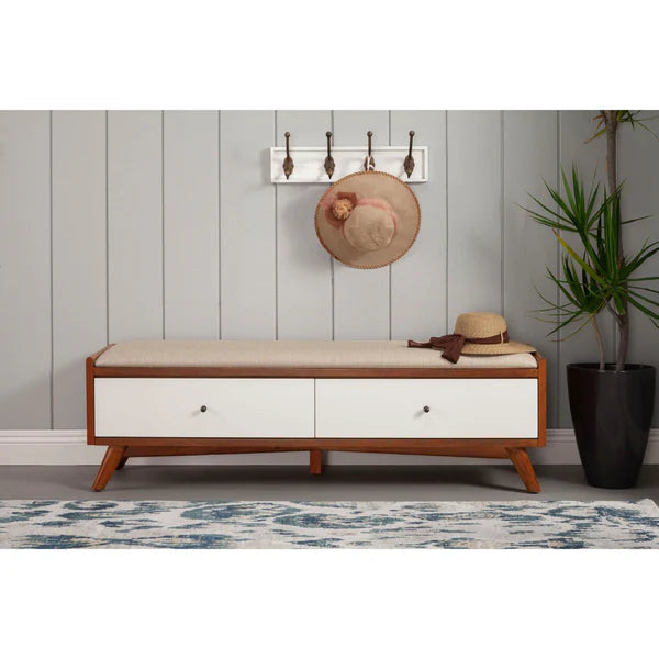 Flynn Acorn/White Bench β Modern Dual-Tone Design with Versatile Functionality and Stylish Appeal