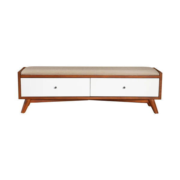 Flynn Acorn/White Bench β Modern Dual-Tone Design with Versatile Functionality and Stylish Appeal