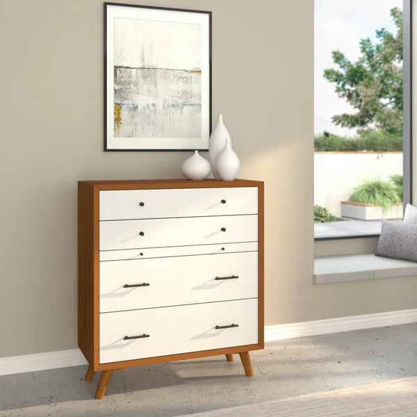Flynn Acorn/White Chest β Modern Dual-Tone Design with Ample Storage and Stylish Appeal