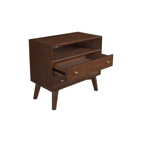 Flynn Walnut Large Nightstand β Spacious Design with Ample Storage and a Rich Walnut Finish