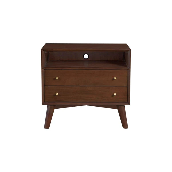 Flynn Walnut Large Nightstand β Spacious Design with Ample Storage and a Rich Walnut Finish