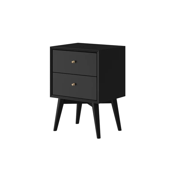 Flynn Black Nightstand β Sleek Design with a Modern Black Finish and Practical Storage
