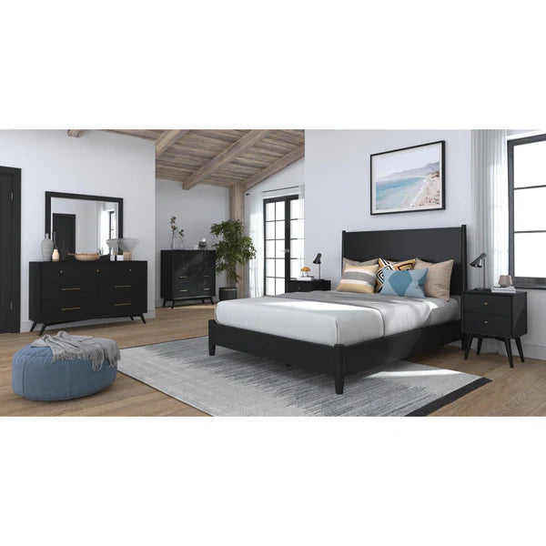 Flynn Black Nightstand β Sleek Design with a Modern Black Finish and Practical Storage