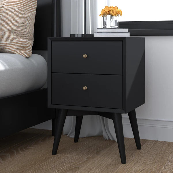 Flynn Black Nightstand β Sleek Design with a Modern Black Finish and Practical Storage