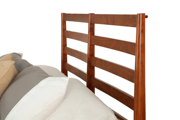 Flynn Acorn Retro Bed β Classic Mid-Century Modern Design with a Cozy Warm Acorn Finish