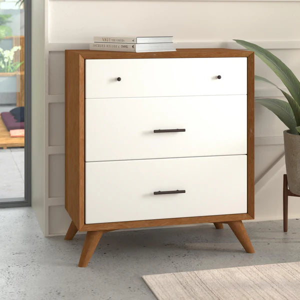 Flynn Acorn & White Small Chest β Modern Dual-Tone Design with Ample Storage for a Stylish Touch