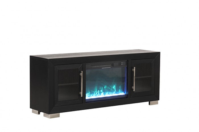 Ashbourne 60" TV Stand with Fireplace - Modern Entertainment Unit with Built-In Heater