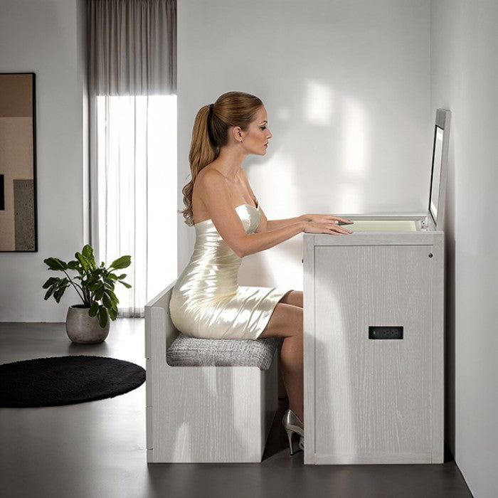Ashburton Bedside Vanity Set with Stool - Elegant & Modern Bedroom Vanity Furniture
