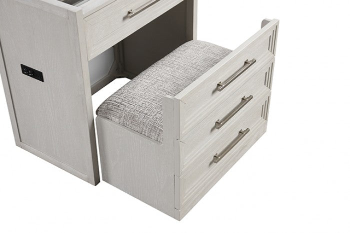 Ashburton Bedside Vanity Set with Stool - Elegant & Modern Bedroom Vanity Furniture