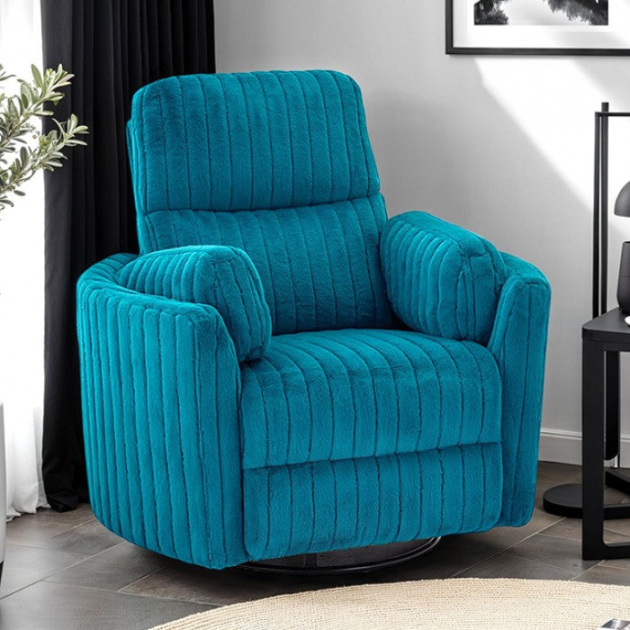 Belper Power Glider Sky Blue Recliner with Swivel - Comfortable & Stylish Recliner with Gliding and Swivel Features
