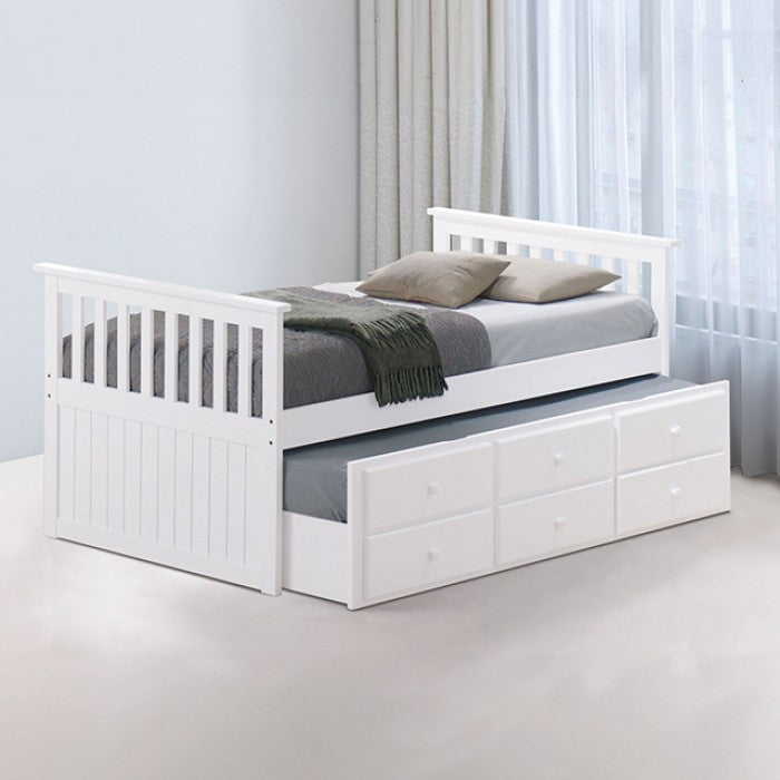 Clemens Traditional Midnight Blue Captain Bed - Classic Design with Built-In Storage and Timeless Appeal