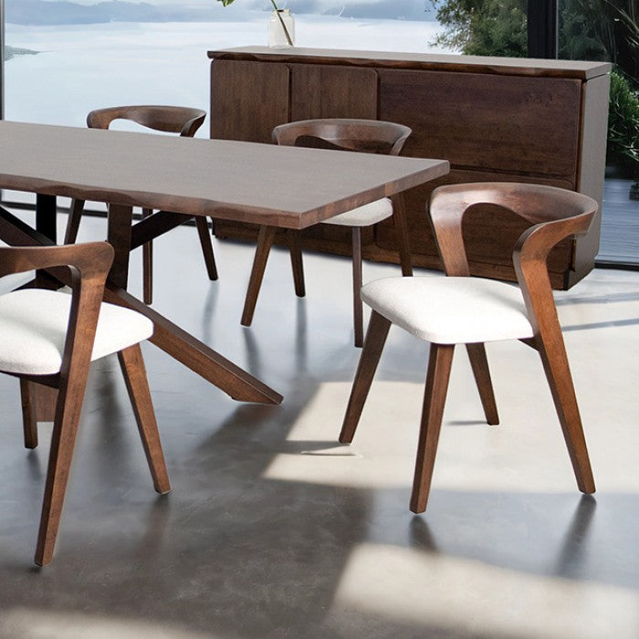 Logstor Rich Walnut Dining Table with TripleβCut Live Edge Profile