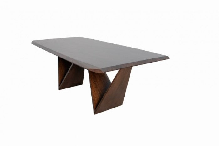 Romont Rich Walnut Dining Table with Diamond‑Cut Profile Edge