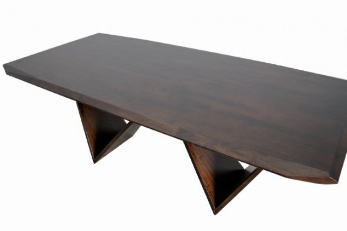Romont Rich Walnut Dining Table with Diamond‑Cut Profile Edge