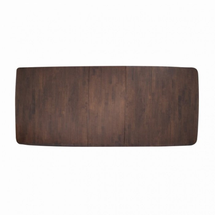 Hadsten Rich Walnut Wood Dining Table with Extendable Leaf
