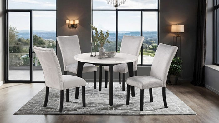 Sabro Round Dining Table - Contemporary Black/White - Sleek & Modern Dining Table with a Chic Design