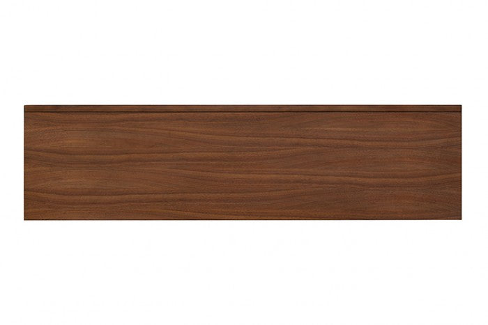 Hepburne Walnut Wood Server with GoldβCapped Legs