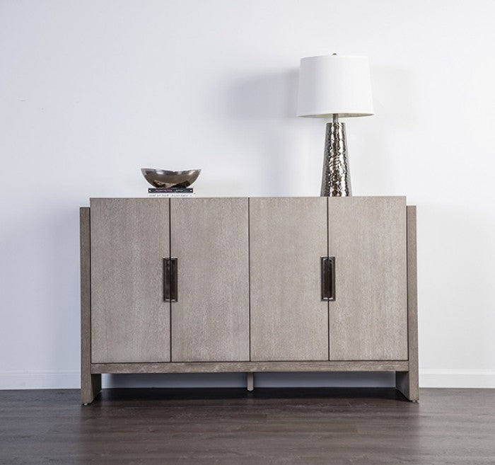 Gristalt Gray Stone Server with Enclosed Storage