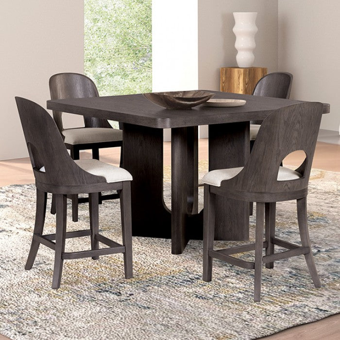Sterling West Modern Square Counter Height Table - Ash Gray - Sleek & Contemporary Dining Table with a Stylish Ash Gray Finish