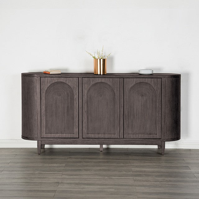Sterling West Modern Server - Ash Gray - Stylish & Functional Storage with a Sleek Ash Gray Finish