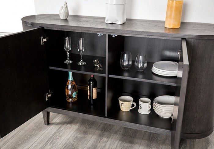 Sterling West Modern Server - Ash Gray - Stylish & Functional Storage with a Sophisticated Ash Gray Finish