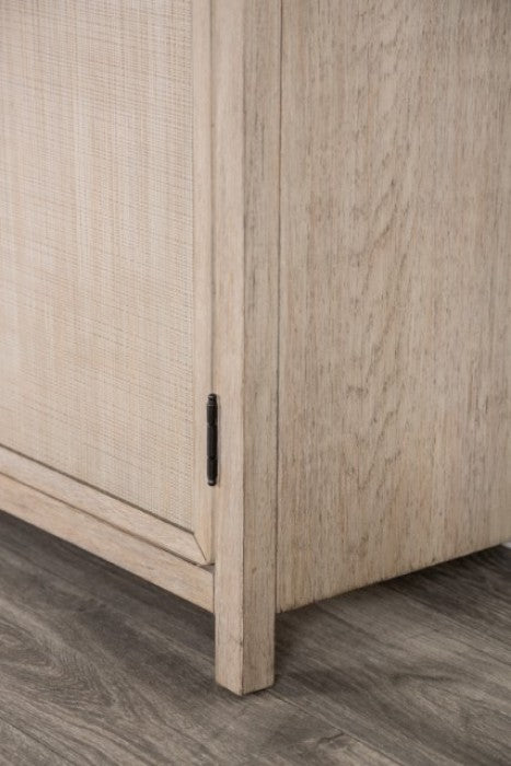 Belize Modern Solid Rubberwood 4-Door Cabinet - Sleek & Durable Storage Solution with a Contemporary Design