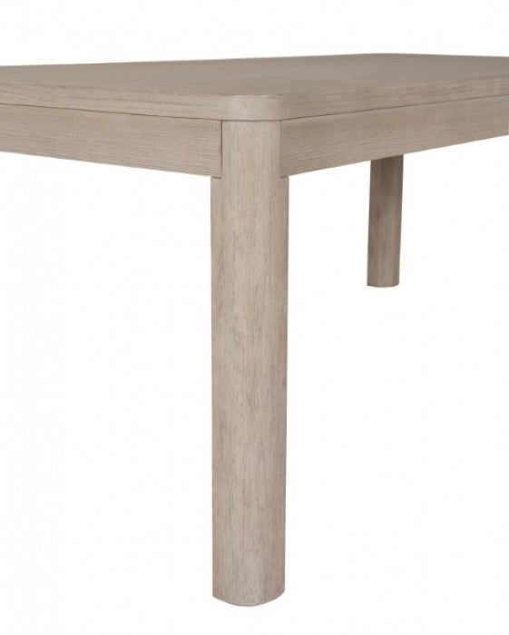 Belize Modern Gray Fog Wood Dining Table with Rounded Edges