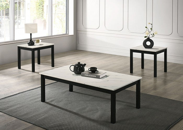 Findlay 3 Pc Faux Marble Top Table Set - Stylish and Durable Design for a Modern Touch to Your Living Space