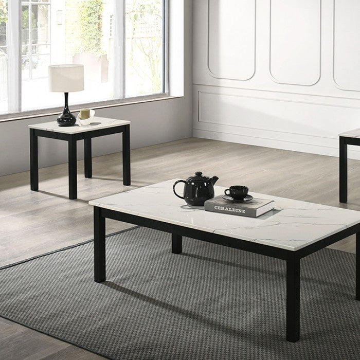 Findlay 3 Pc Faux Marble Top Table Set - Stylish and Durable Design for a Modern Touch to Your Living Space