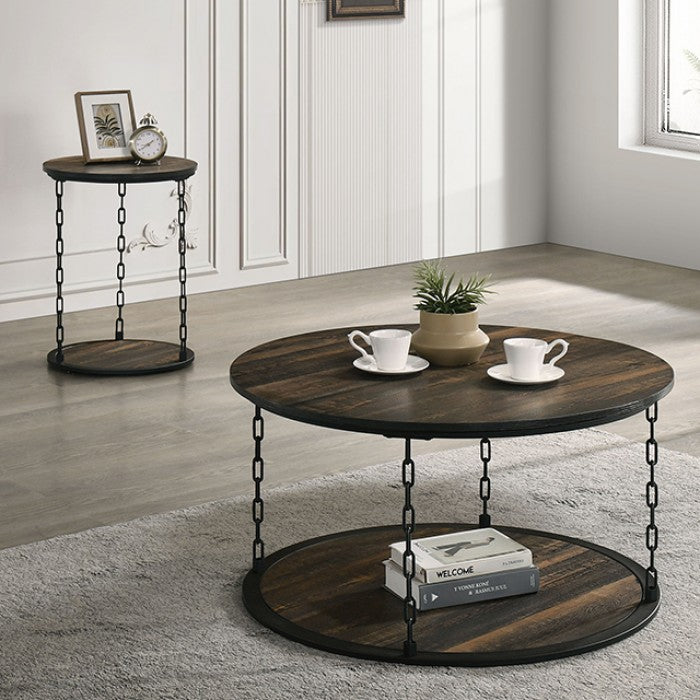 Ophira 3 Pc Rustic Dark Brown Table Set - Timeless Design with Stylish and Durable Pieces for Your Living Space