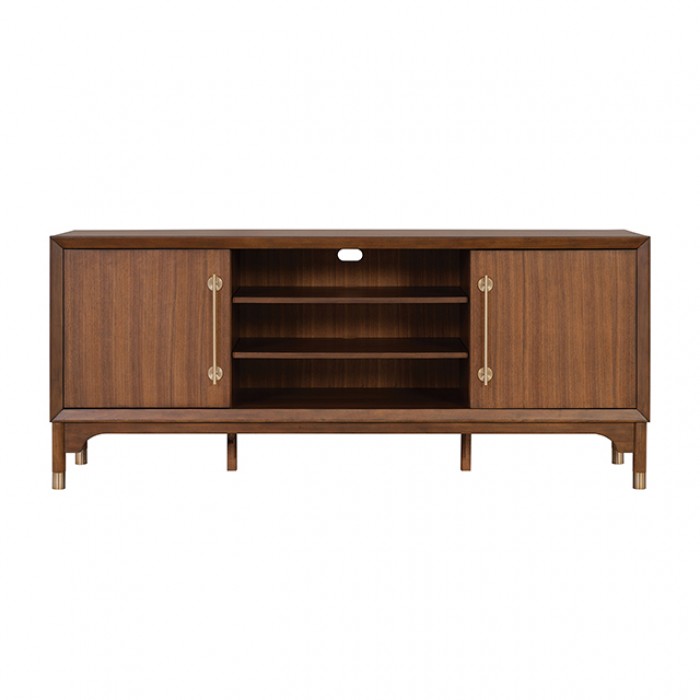 Hepburne Walnut 70" TV Stand with LED Pier Lighting