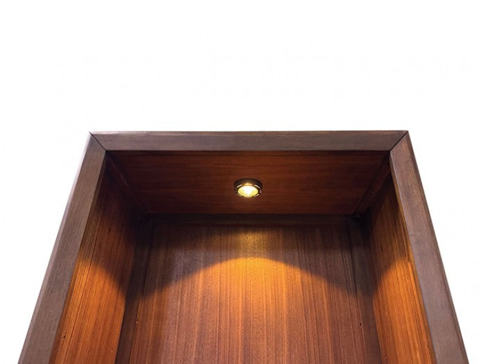 Hepburne Walnut Entertainment Center with LED Pier Lighting