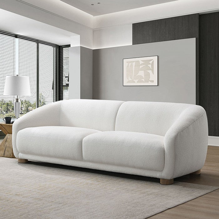 Kolvere Sofa in Contemporary White Boucle - Stylish & Comfortable Sofa with a Chic White Boucle Fabric for a Modern, Cozy Look