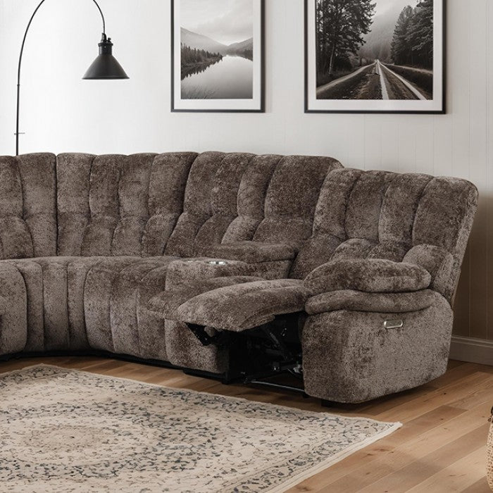 Hieronymus Dark Brown Power Sectional - Modern Design with Power Recline for Ultimate Comfort and Relaxation