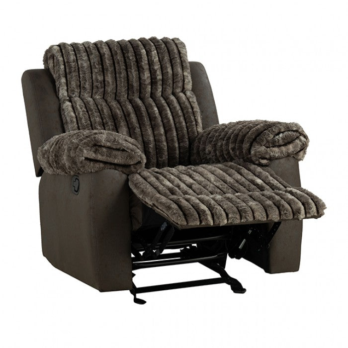 Dionysus Manual Brown Glider Recliner - Comfortable and Relaxing with Smooth Gliding and Manual Recline Function