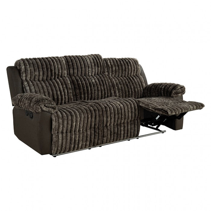 Dionysus Brown Manual Reclining Sofa - Classic Comfort with Manual Recline Function for Relaxing in Style