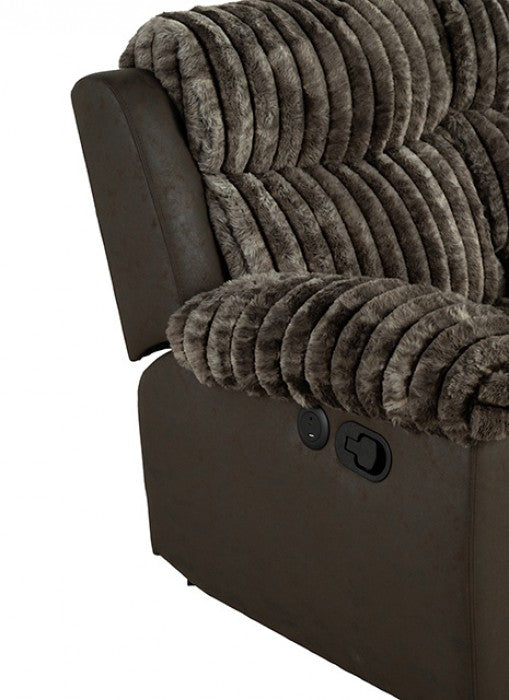Dionysus Manual Brown Glider Recliner - Comfortable and Relaxing with Smooth Gliding and Manual Recline Function