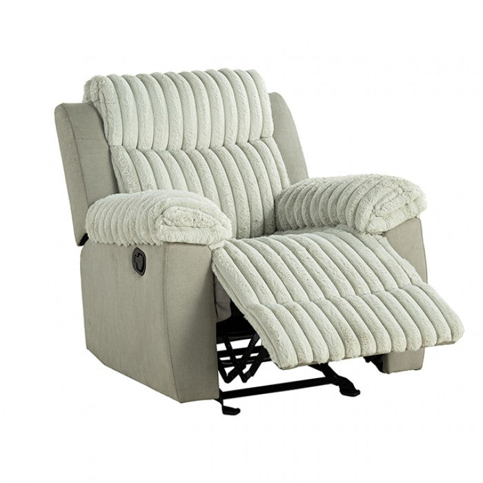 Dionysus Manual Gray Glider Recliner - Relax in Style with Smooth Gliding Motion and Manual Recline Function
