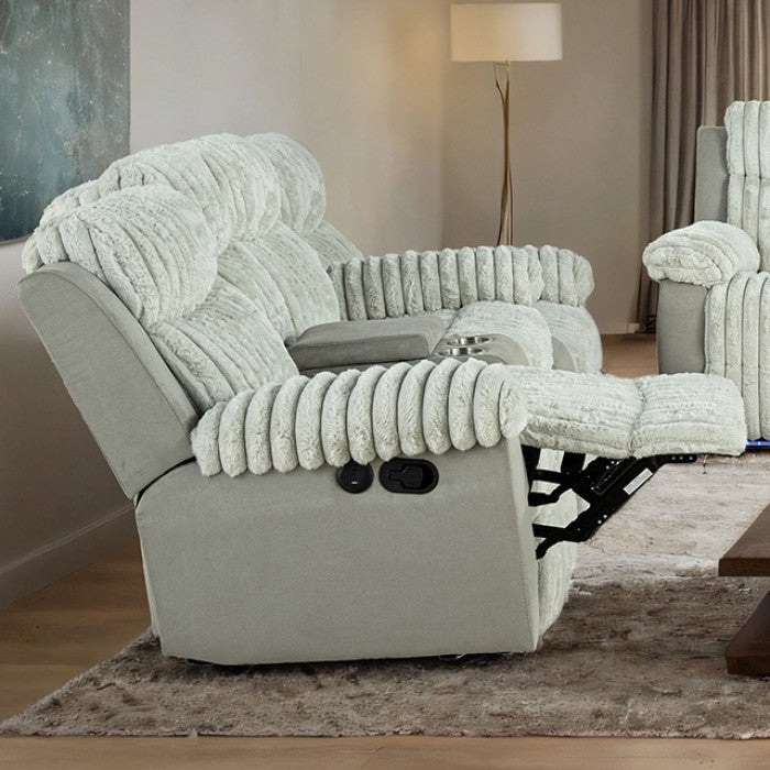 Dionysus Manual Gray Reclining Loveseat - Comfortable and Stylish with Manual Recline for Ultimate Relaxation