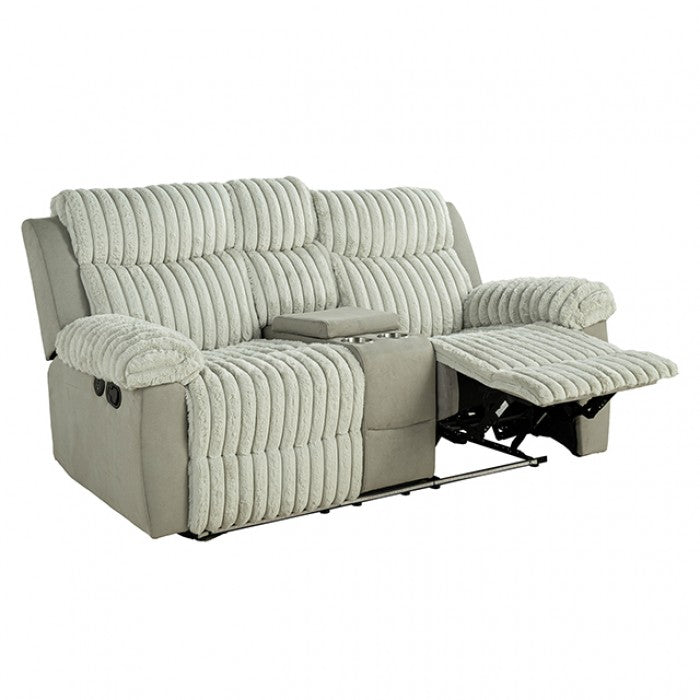 Dionysus Manual Gray Reclining Loveseat - Comfortable and Stylish with Manual Recline for Ultimate Relaxation